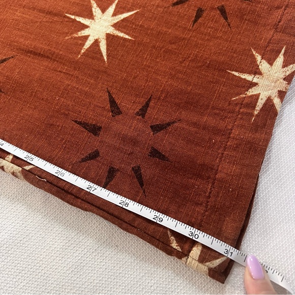 ZARA SUN PRINT BOHO LINEN BROWN WIDE LEG PANTS XS NWT - Picture 14 of 16